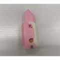 Pink and white plastic utility knife with retractable blade featured in lime radish knife gravity cub toy product lineup