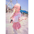 Pink and white sailor suit cosplay costume fgo featuring short-sleeved top and pleated skirt with white knee-high socks