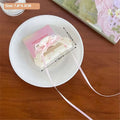 Pastel pink and white small jaw clip with secure jaw clip feature and delicate ribbon bow pink butterfly floral design