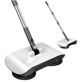 White and black electric hand push sweeper household broom with sleek modern design for efficient cleaning