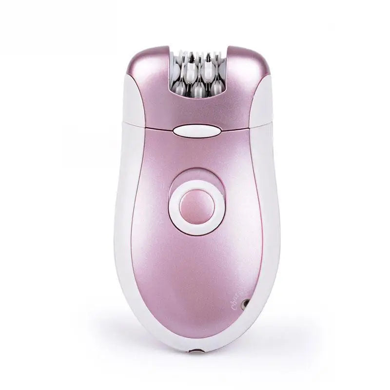 Pink girls hair removal device electric epilator razor with sleek ergonomic design in pink and white colors