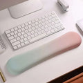 Pink gradient memory foam soft mouse pad with pastel gradient silicone wrist rest designed for wrist health support