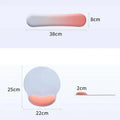 A sleek ergonomic memory foam soft mouse pad with a pink gradient memory silicone surface for wrist health