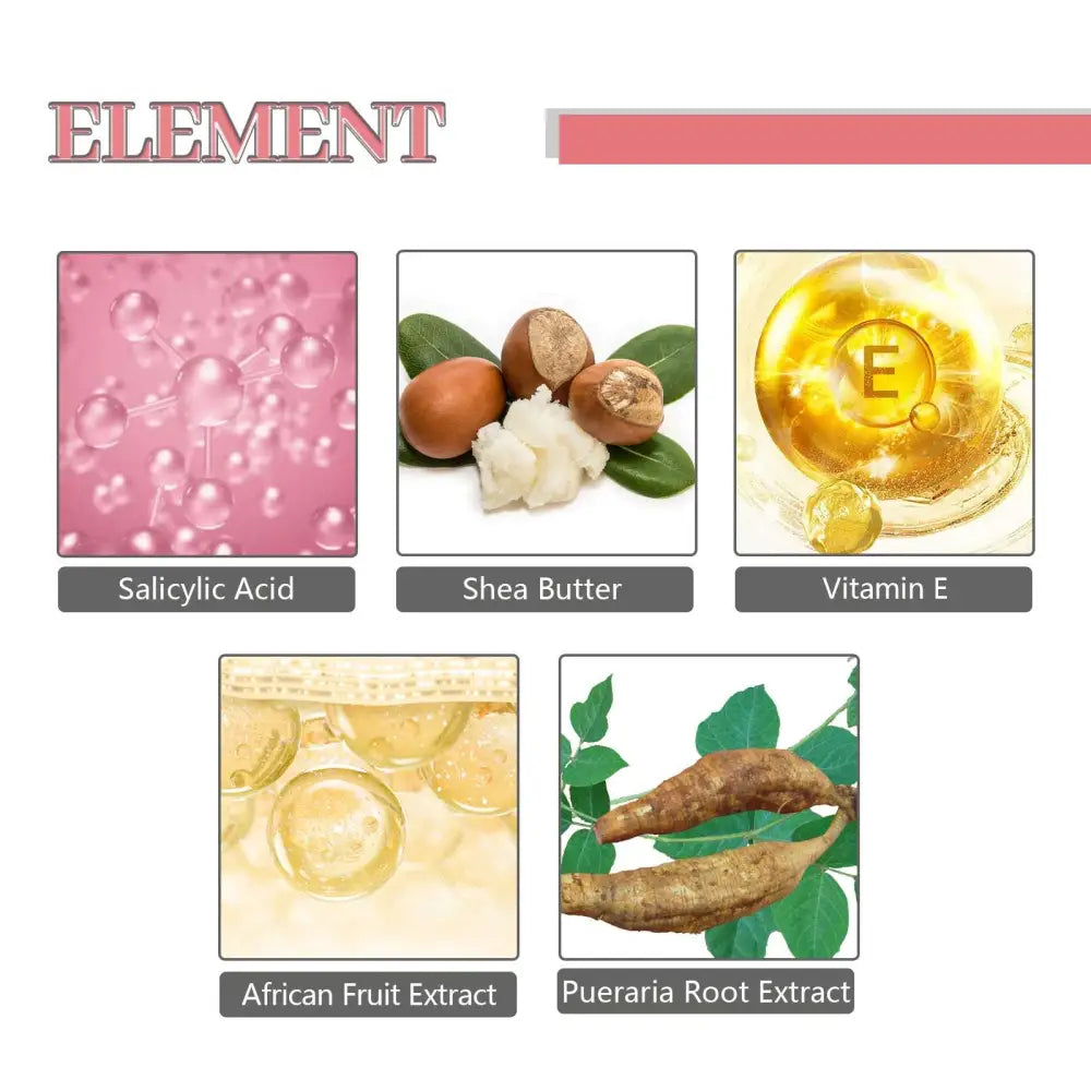 The pink heart-shaped exfoliating bath soap contains salicylic acid shea butter vitamin e african fruit and pueraria root extract and removes acne
