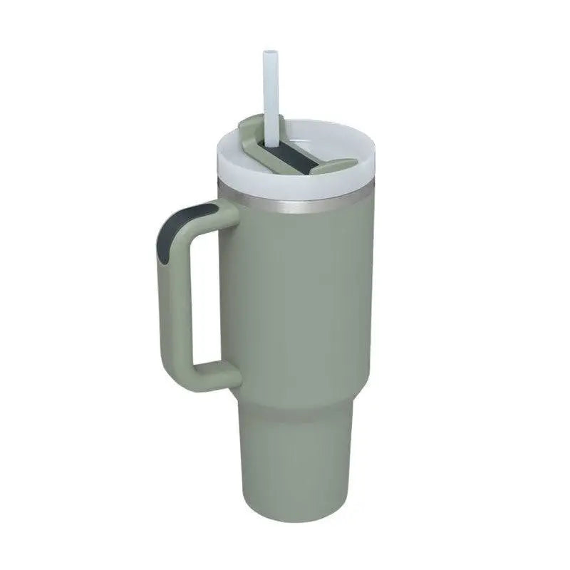 Mint green insulated tumbler with white lid black steel handle straw from pink kiss stainless steel handle straw tumbler