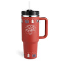 Red insulated tumbler with steel handle straw and festive christmas design from pink kiss stainless steel insulated tumbler