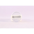 White silicone ring with clear lens and gray accent on pink kiss insulated tumbler with stainless steel handle straw