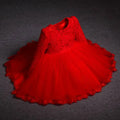 A vibrant pink lace princess dress girls summer style with long lace sleeves and a voluminous tulle skirt