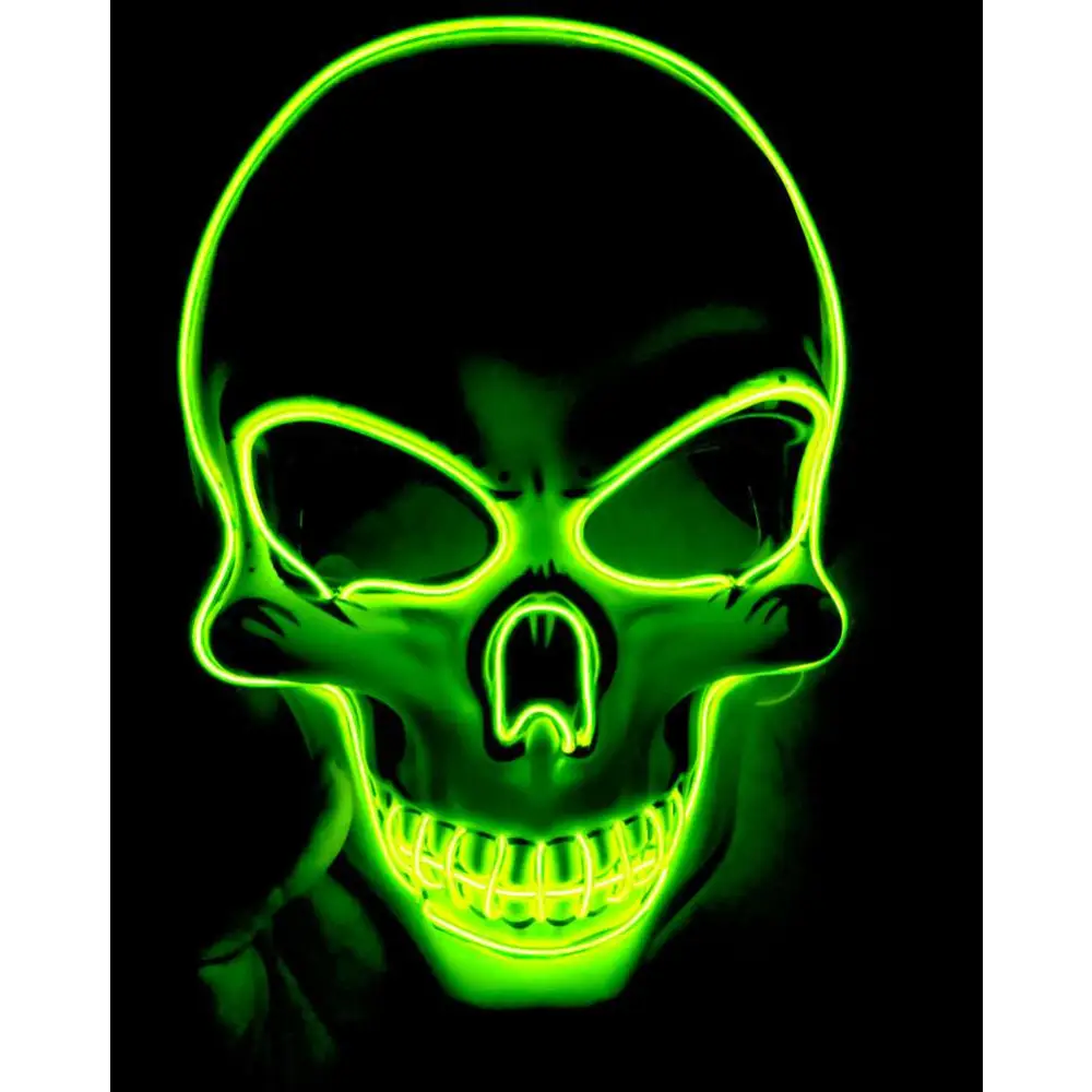 Halloween Skeleton Mask LED Glow Scary Mask Button Full Cup Plus Size Bra Without Wi Royalessencelux