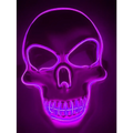 Purple neon halloween skeleton mask with glowing wire edges and teeth featuring mask led glow for halloween use