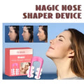 Pink plastic nose shaping device with adjustable clips for correction nose contour and nose bridge enhancement