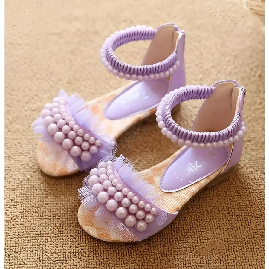 Pink Pearl Mesh Summer Girls Sandals