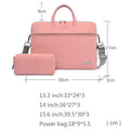 Pink pu leather women laptop bag with matching pouch featuring minimalist design and silver-toned hardware accents