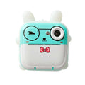 Cute turquoise and white children’s cartoon camera with soft ears bow tie for pink rabbit polaroid 32g high-speed use