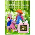 Pink rabbit polaroid children’s cartoon camera in pink with 2.5k uhd video and playful white ears design