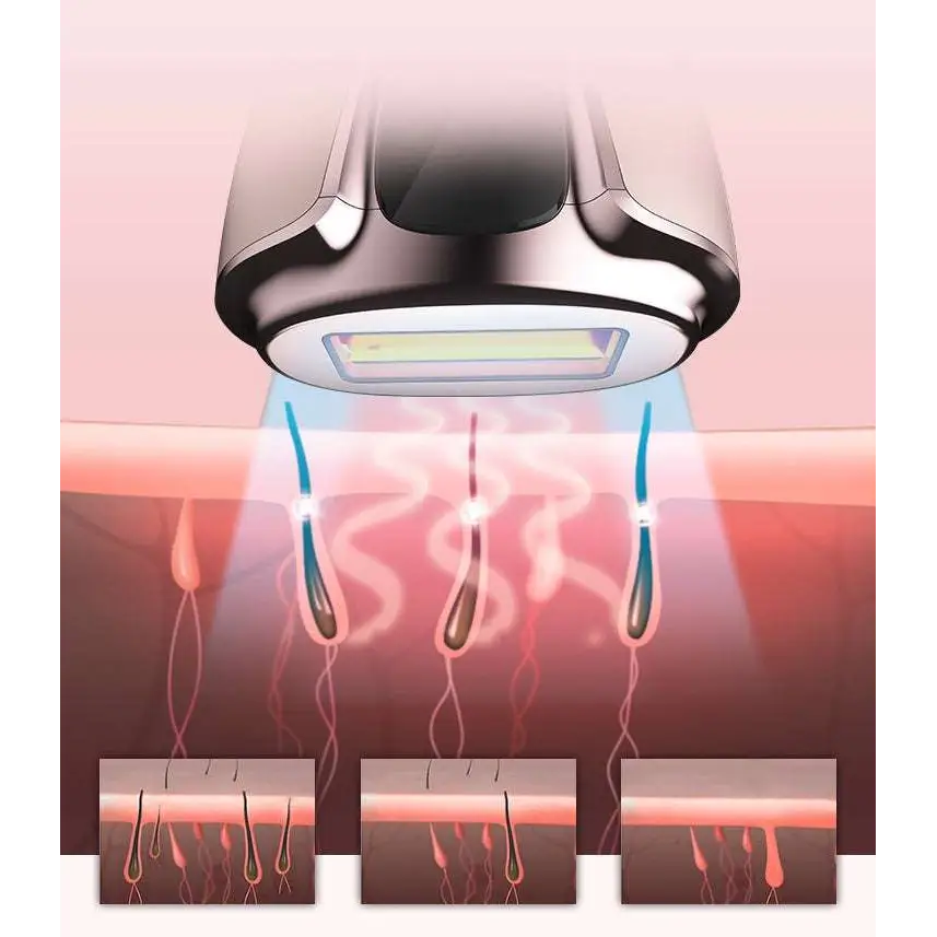 Silver and black sleek home laser hair removal device for effective laser hair removal and hair removal at home