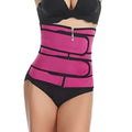 Pink slimming sheath waist trainer with adjustable straps and central zipper offering firm compression for women by Royale Essence Lux