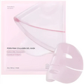 Pink translucent hydrating collagen facial mask featuring a delicate sheet design for intense skin hydration