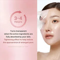 Pink translucent hydrating collagen facial mask with transparent gel and subtle pink hue for skin absorption and pore tightening