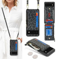 Pixel 8 cream leather wallet case with black leopard print, gold-tone hardware, and detachable strap for versatile use