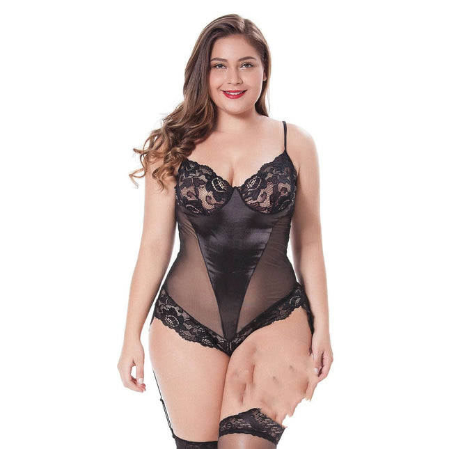 Plus Size European And American Bodysuit Stretch Nightdress - Royalessencelux