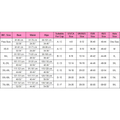 Size chart for plus size sexy lingerie lace backless nightdress showing bra measurements in centimeters and cup sizes