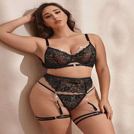Plus Size Suit Lace Underwear - Royalessencelux