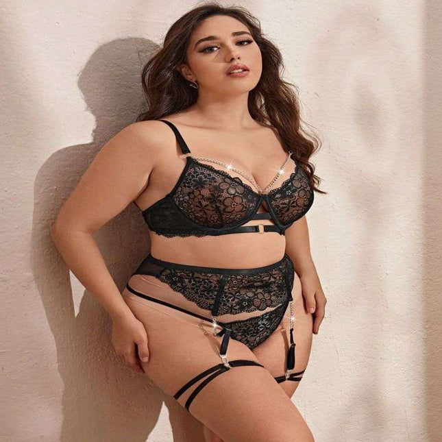 Plus Size Suit Lace Underwear - Royalessencelux