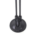 Black dual-armed desk lamp with circular suction base and minimalist design for plush flower cat sucker teaser use