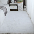 White fluffy plush gray shaggy carpet floor mat showcasing soft textured gray shaggy carpet for home decor