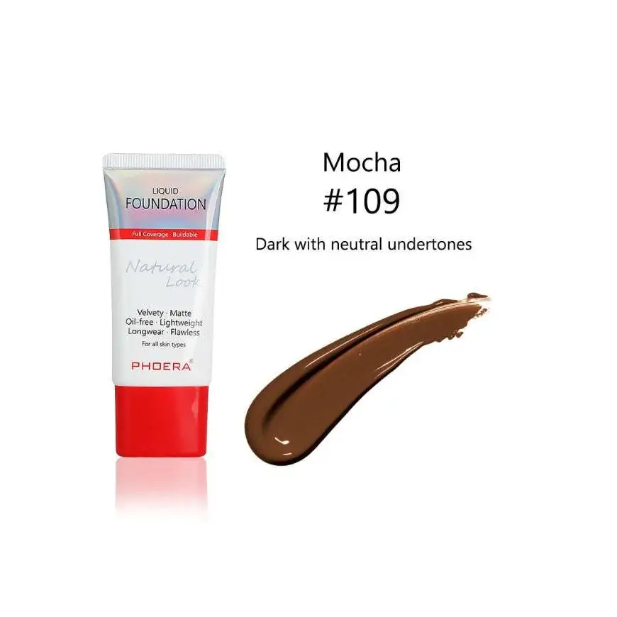 Porcelain 101 matte silky tube liquid foundation in a white and red tube with an iridescent silver cap and velvety matte finish