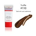 Phoera porcelain 101 matte silky tube liquid foundation in truffle 110 dark cool shade with iridescent silver and red cap