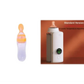 Orange and clear silicone baby bottle feeder with soft nipple for portable constant temperature usb charging warmer