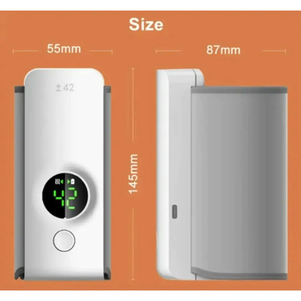 White and gray portable constant temperature baby bottle warmer with circular digital display and usb charging features