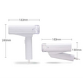 Portable handheld hanging ironing machine with white plastic body and transparent water tank for efficient steaming