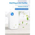 White wall plug-in household anion purifier with blue circular indicator light for effective odor removal