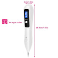 White electronic pen with digital display showing number 9 and battery level for portable lcd skin tag repair kit with usb charging