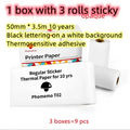 White portable mini label printer thermal paper rolls with black lettering thermosensitive phomemo t02 logo durable 10 years