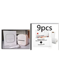 White portable mini label printer with sleek rounded edges and black lettering thermosensitive sticky paper rolls