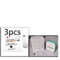 White and teal fujifilm portable mini label printer with black lettering thermosensitive and cube-shaped compact design