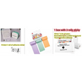 White portable mini fujifilm printer with teal accents and rolls of colored adhesive sticker paper for portable mini label use