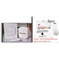Three packs of white portable mini label printer paper rolls 53mm x 6.5in black lettering thermosensitive non-adhesive