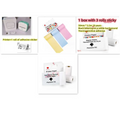 Mint green and white portable mini label printer with black lettering thermosensitive sticky paper rolls and usb cable included