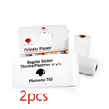 White portable mini label printer thermal paper rolls with black lettering thermosensitive material in phunemo t02 box