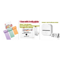 White portable mini label printer paper with black lettering thermosensitive for sticky adhesive rolls use