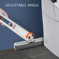Portable self-squeezing mini mop with white and gray adjustable-angle absorbent cotton head for efficient cleaning