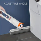 Portable self-squeezing mini mop with white and gray adjustable-angle absorbent cotton head for efficient cleaning