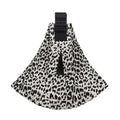Portable one-shoulder strap big baby carrier with black and white leopard print fabric and adjustable black strap
