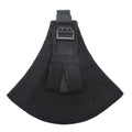 Black pinstriped portable one-shoulder strap big baby carrier with mesh pocket and adjustable strap