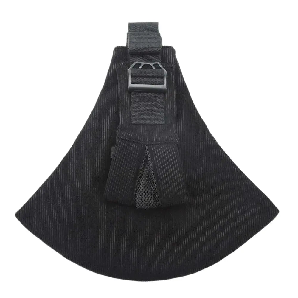 Black pinstriped portable one-shoulder strap big baby carrier with mesh pocket and adjustable strap